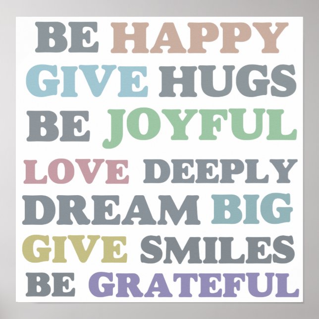 Seien Sie glücklich Poster (Vorne)