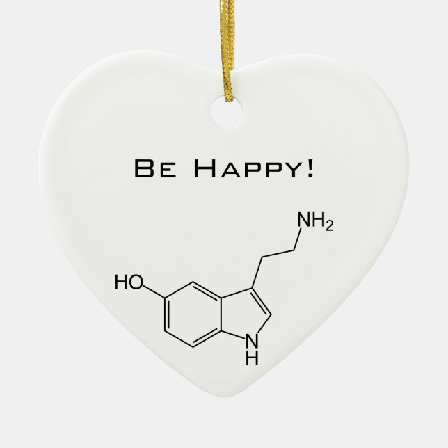 Seien Sie glücklich! Serotonin Keramikornament (Vorne)