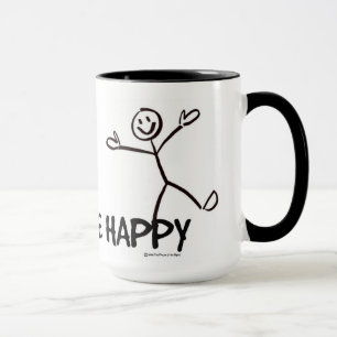 SEIEN SIE GLÜCKLICH STRICHMÄNNCHEN TASSE