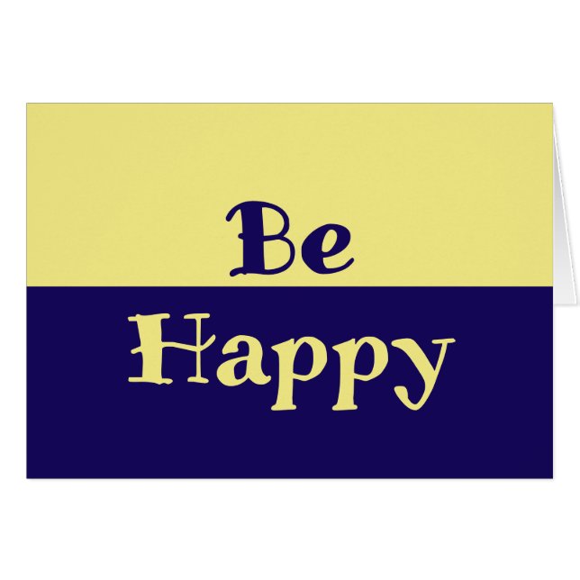 Seien Sie glückliche Blankkarten (Butter Yellow &  (Vorderseite (Horizontal))