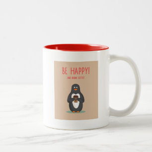 Seien Sie glücklicher und Getränk-Kaffee Zweifarbige Tasse