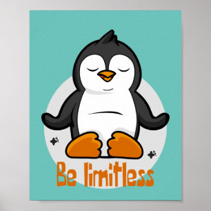 Seien Sie grenzenlos Kawaii Funny Penguin Doing Yo Poster