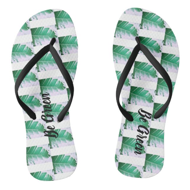Seien Sie Grüne Wilde Bananen-Blätter Flip Flops (Fußbett)