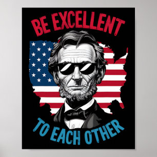 Seien Sie hervorragend zu den anderen US-Kartenfla Poster