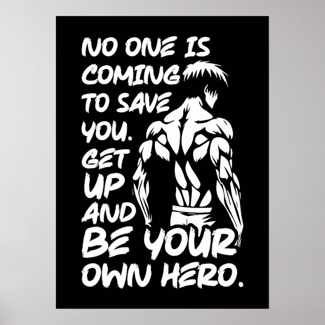 Seien Sie Ihr eigener Held - Anime Bodybuilding Gy Poster (Vorne)