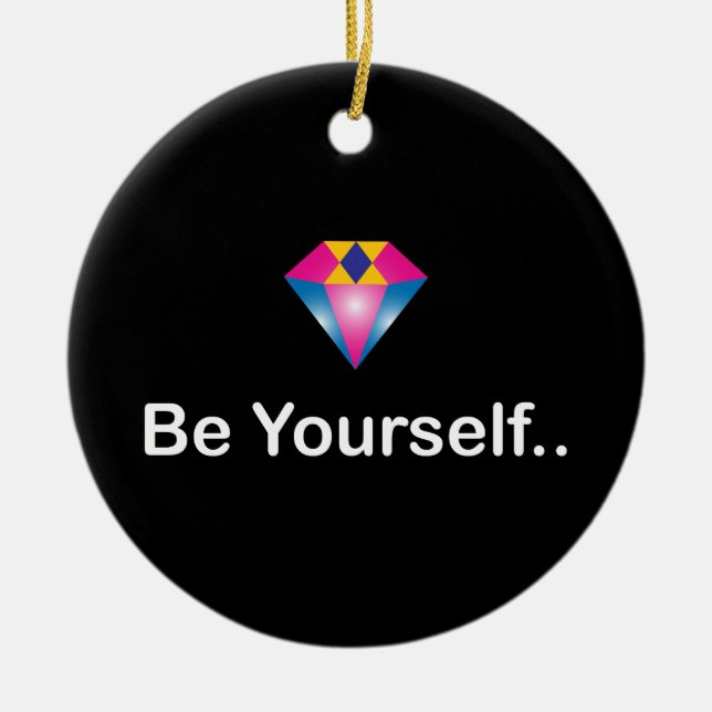 Seien Sie Ihr motivierend Zitat, farbiger Diamant Keramik Ornament (Vorne)