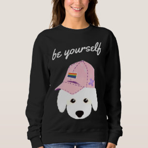 Seien Sie Ihr selbst Regenbogenhut Poodle Sweatshirt