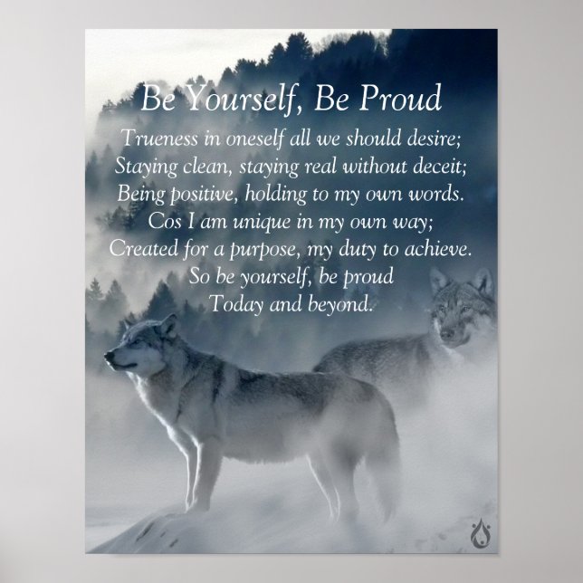 Seien Sie Ihr selbst Wolf Poster (Vorne)