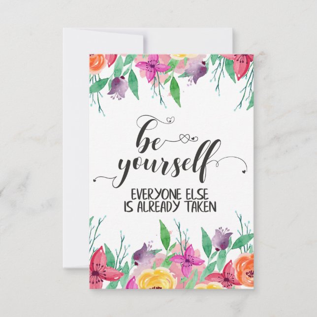 Seien Sie immer glauben an sich selbst Zitat (Vorderseite)