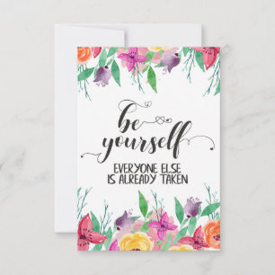 Seien Sie immer glauben an sich selbst Zitat Dankeskarte