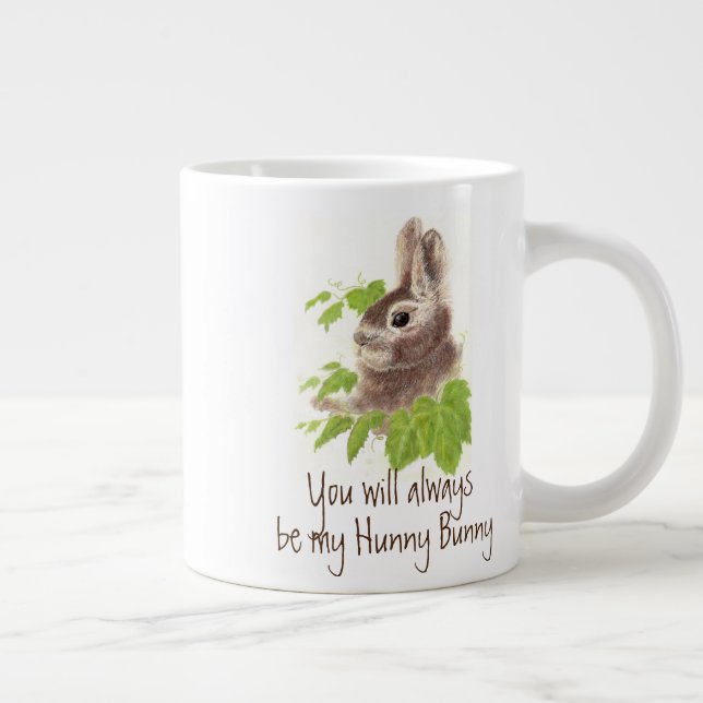 Seien Sie immer mein Hunny Zitat Bunny Rabbit, Jumbo-Tasse (Rechts)