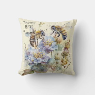 Seien Sie immer selbst, Bienen und Blüten werfen C Kissen