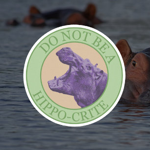 Seien Sie kein Hippokrite - Lila Afrikanisches Ang Aufkleber