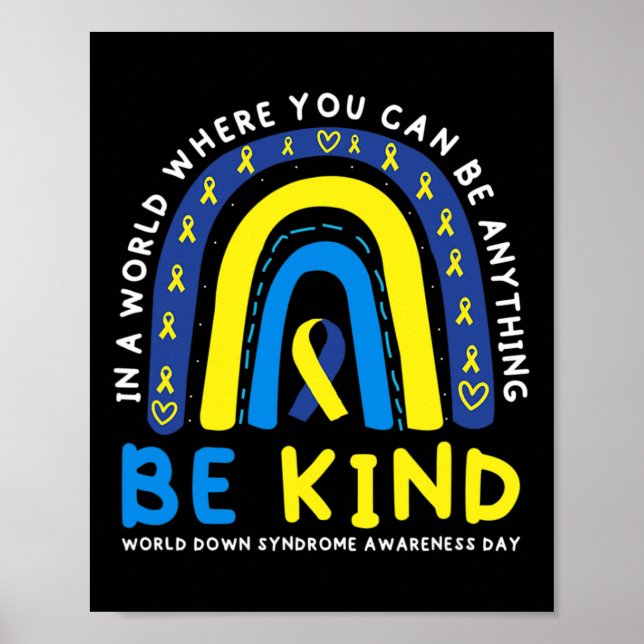 Seien Sie Kind-Down-Syndrom Bewusstsein Blue Ribbo Poster (Vorne)