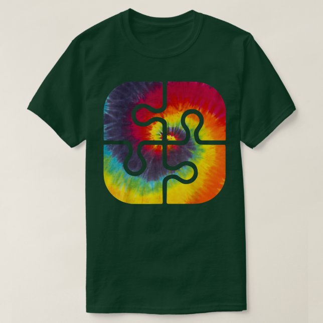 Seien Sie Kind Puzzlestücke Gefärbte Krawatte Nied T-Shirt (Design vorne)