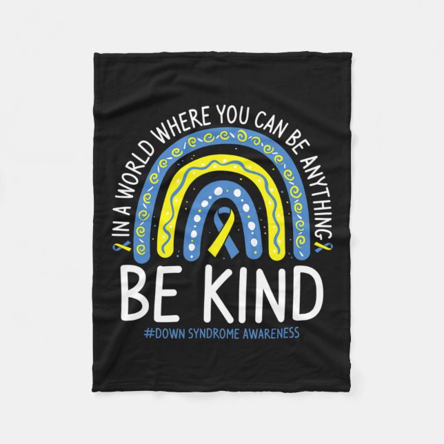 Seien Sie Kind Rainbow World Down Syndrome Awarene Fleecedecke (Vorderseite)