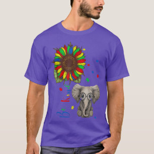 Seien Sie Kind Sonnenblumen Elephant Puzzle Stücke T-Shirt