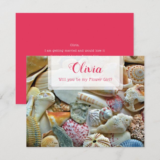 Seien Sie mein Blumenmädchen, das die persönliche  Einladung (Vorne/Hinten)