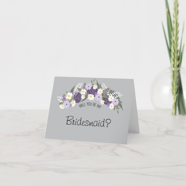 Seien Sie mein Bridesmaid Blumenkranz Einladung (Vorderseite)