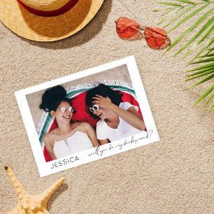 Seien Sie mein Bridesmaid-Foto Vorschlag Kalligraf Einladung