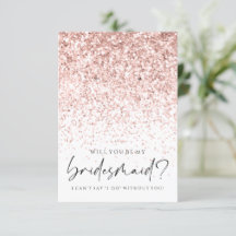 Seien Sie mein Bridesmaid Pink Glitzer Earring Hol