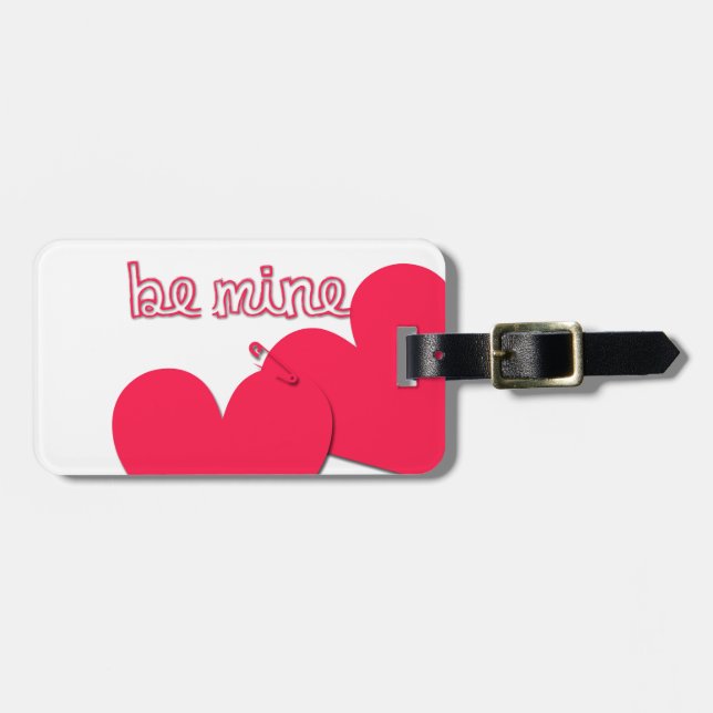 Seien Sie mein Herz Sicherheit Button Valentine Ge Gepäckanhänger (Vorderseite horizontal)
