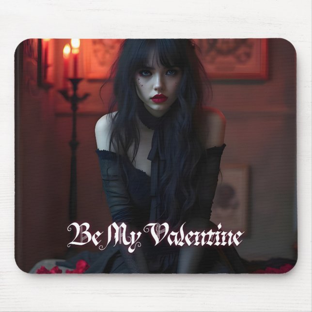 Seien Sie mein Valentin in der dunklen Romantik Mousepad (Vorne)