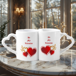 Seien Sie mein Valentine Couple's 2 Red Hearts Rom Liebestassen