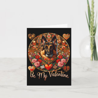 Seien Sie mein Valentine Hund Blume Rotes Herz Tag Karte