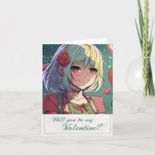 Seien Sie mein Valentine im Manga Style 33420 Karte