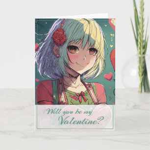Seien Sie mein Valentine im Manga Style 33420 Karte