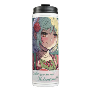 Seien Sie mein Valentine im Manga Style 33420 Thermosbecher