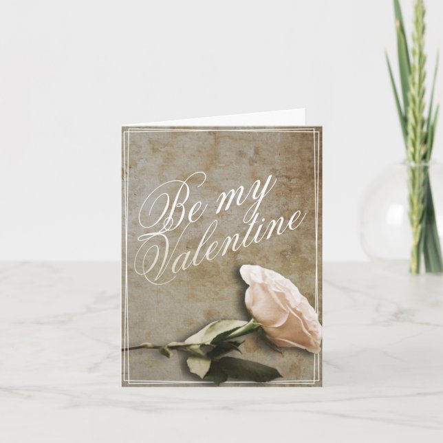 Seien Sie mein Valentine mit Rose Card Karte (Vorderseite)