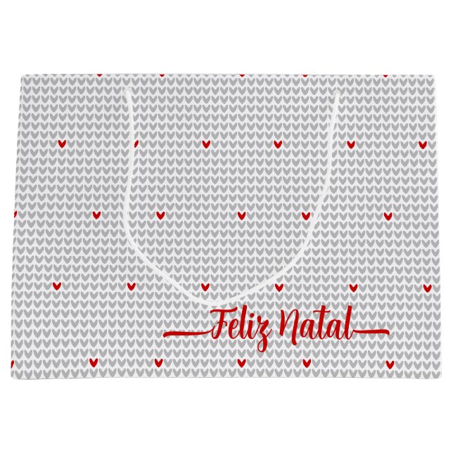 Seien Sie mein Valentine Strick Herzstück Große Ge Geschenktüte (Vorderseite)