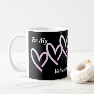 Seien Sie mein Valentine Triple Black Heart Coffee Kaffeetasse