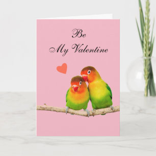 Seien Sie mein Valentinstag Lovebirds Vögel Feiertagskarte