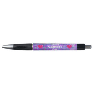 Seien Sie mein Valentinstag rosa Grid Pen Kugelschreiber