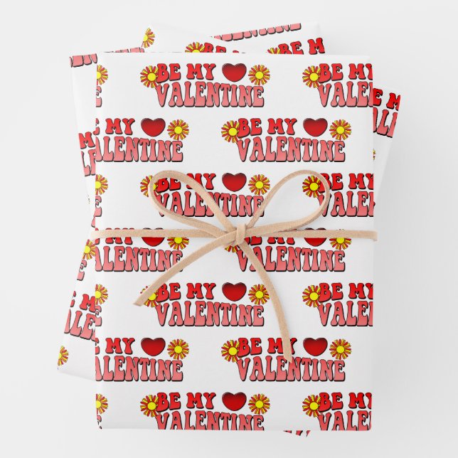 Seien Sie mein Vintager Groovittext Geschenkpapier Set (Beispiel)