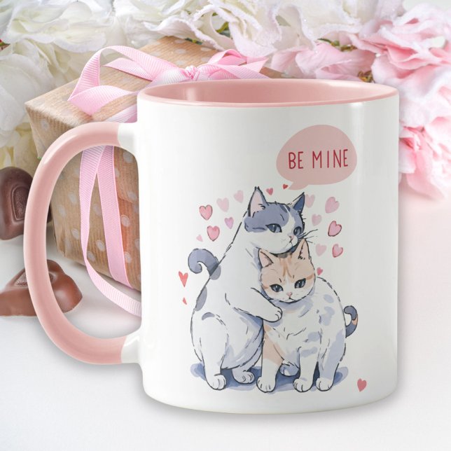 Seien Sie meine bezaubernden Katzen Liebe Geständn Tasse (Be Mine Charming Cats Love Confession Valentine's Mug)