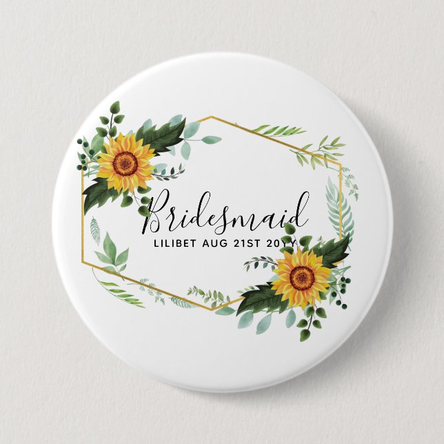 Seien Sie meine Bridesmaid Blumenmädchen Maid Ehre Button (Vorderseite)