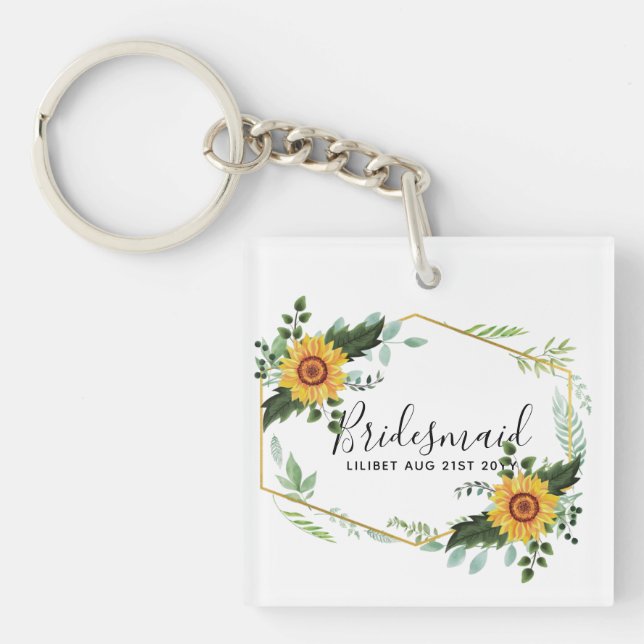Seien Sie meine Bridesmaid Blumenmädchen Maid Ehre Schlüsselanhänger (Vorderseite)