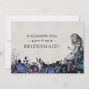 Seien Sie meine Bridesmaid Floral Grau Alice im Wu Einladung