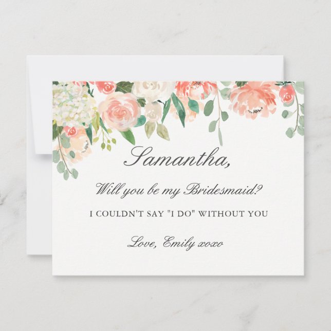 Seien Sie meine Bridesmaid-Karte Pay Floral Einladung (Vorderseite)