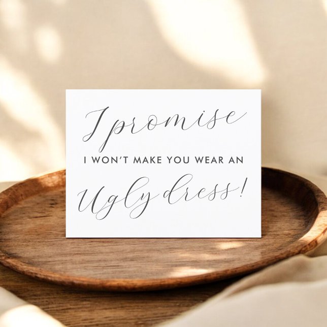 Seien Sie meine Bridesmaid lustig tragen hässlich  Einladungspostkarte (Von Creator hochgeladen)