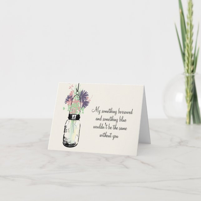 Seien Sie meine Bridesmaid - Mason Jar & Wildblume Einladung (Vorderseite)