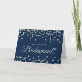 Seien Sie meine Bridesmaid Silver Glitzer Confetti Einladung