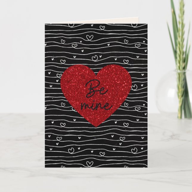 Seien Sie meine Glitzer Valentine Card Karte (Vorderseite)