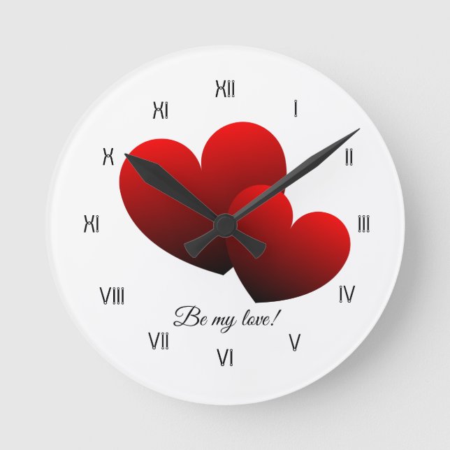 Seien Sie meine Liebe Runde Wanduhr (Vorderseite)
