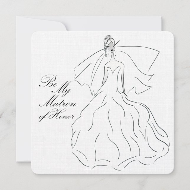 Seien Sie meine Matrone der Ehre Einladung (Vorderseite)