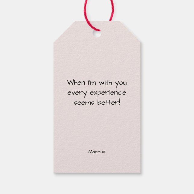 Seien Sie meine minimalen rosa Herzen Geschenkanhänger (Rückseite)